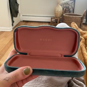 Gucci Green Velvet Eyeglass Case